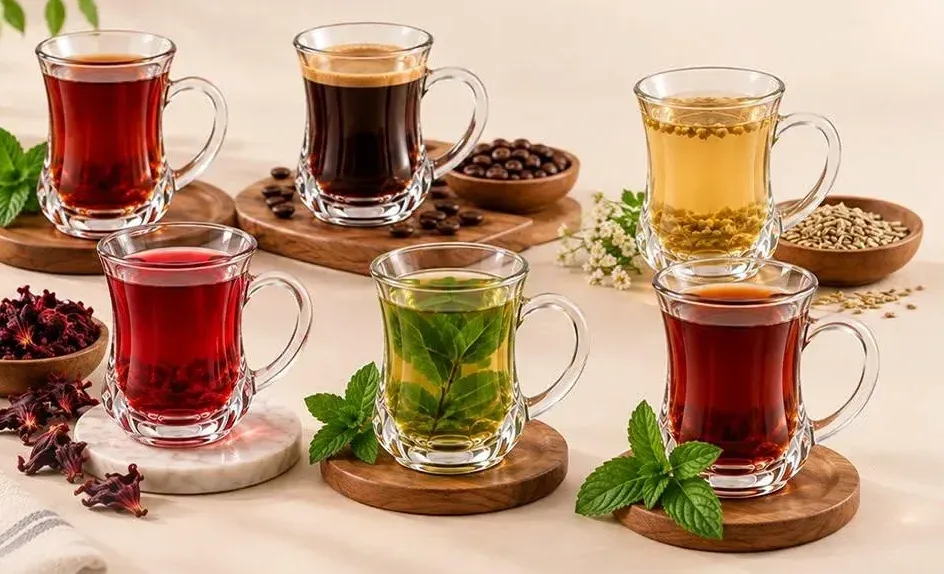 طقم مج زجاج 6 قطع