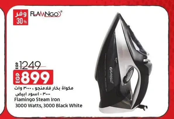مكواة بخار فلامنجو 3000 وات - اسود ابيض