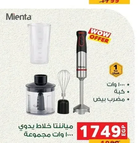 ميانتا خلاط يدوي 1000 وات مجموعة