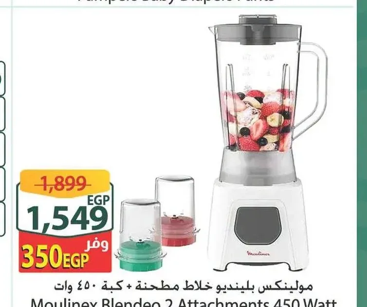 مولينكس بلينديو خلاط مطحنة + كبة 450 وات (Lm2B3126)