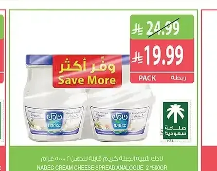 نادك شبيه الجبنة كريم قابلة للدهن 2 × 500 جم