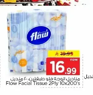 مناديل الوجه فلو طبقتين 10 × 200 منديل