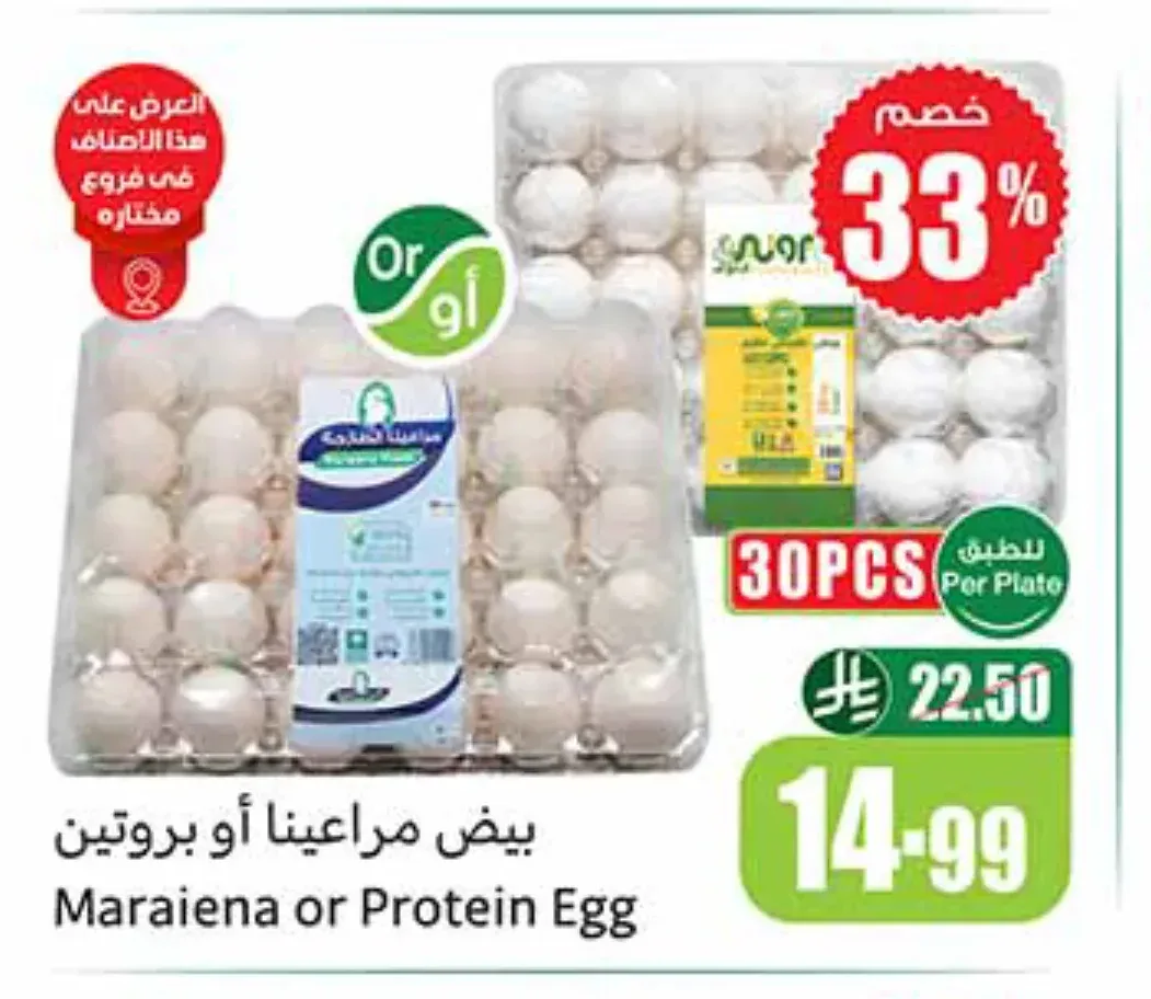 بيض مراعينا أو بروتين 30 حبة