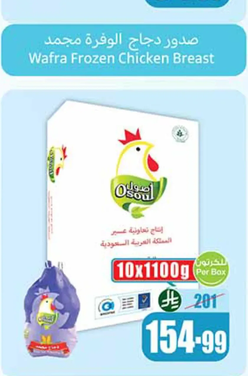 أصول دجاج مجمد 10 × 1100 جم