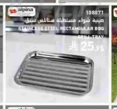 صينية شواء مستطيلة ستانلس ستيل ألباينا