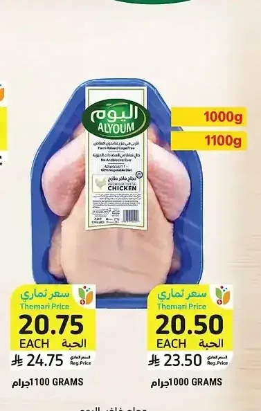 دجاج فاخر، اليوم، 1100 جرام